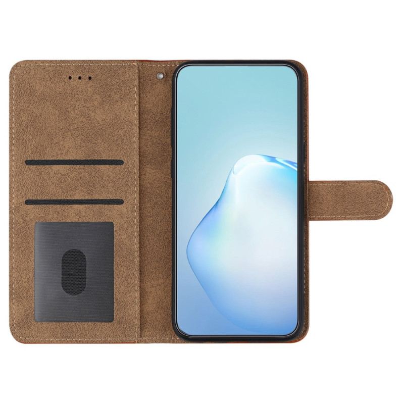 Capa De Couro Para Google Pixel 7A De Cordão Estilo De Couro Geométrico Com Tiras