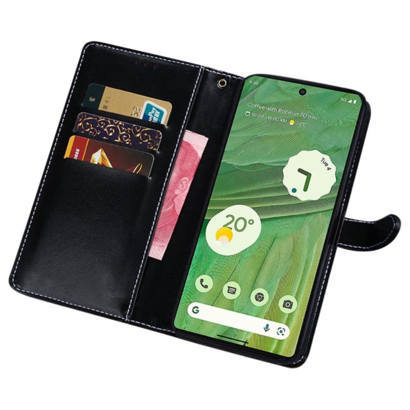 Capa De Couro Para Google Pixel 7A Crocodilo Idewei