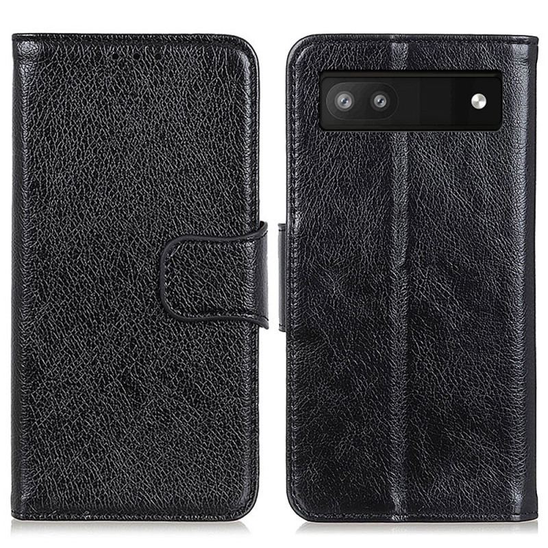 Capa Flip Para Google Pixel 7A Couro Napa Rachado