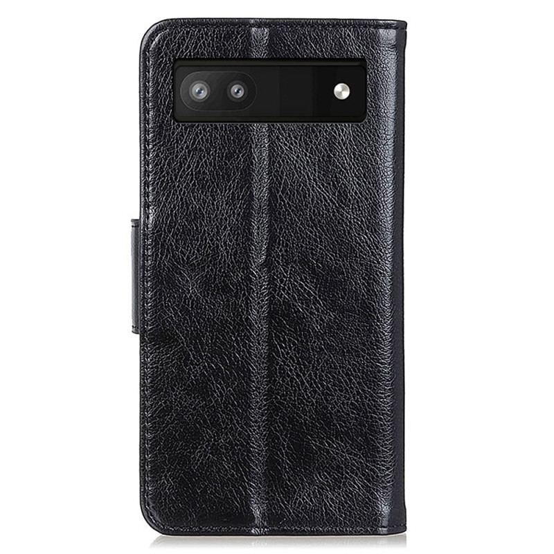 Capa Flip Para Google Pixel 7A Couro Napa Rachado