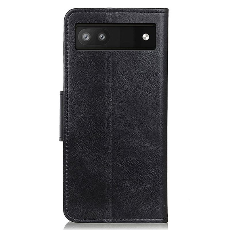 Capa Flip Para Google Pixel 7A Fecho De Couro Estilo Reversível