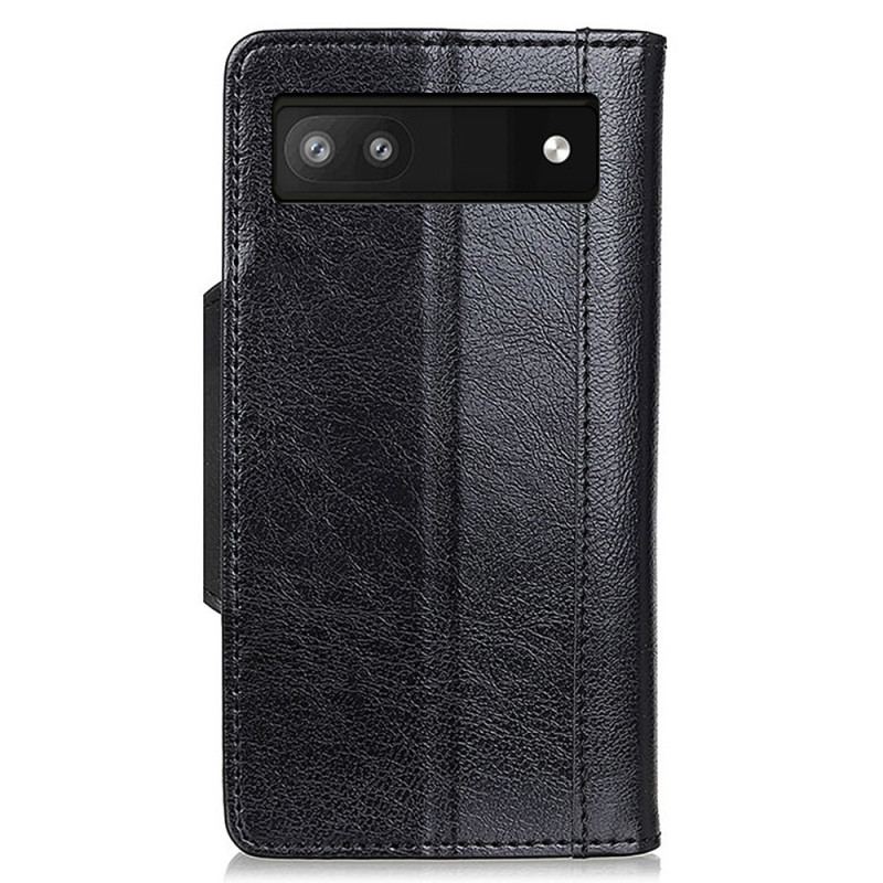 Capa Flip Para Google Pixel 7A Fecho Elegante De Couro Falso