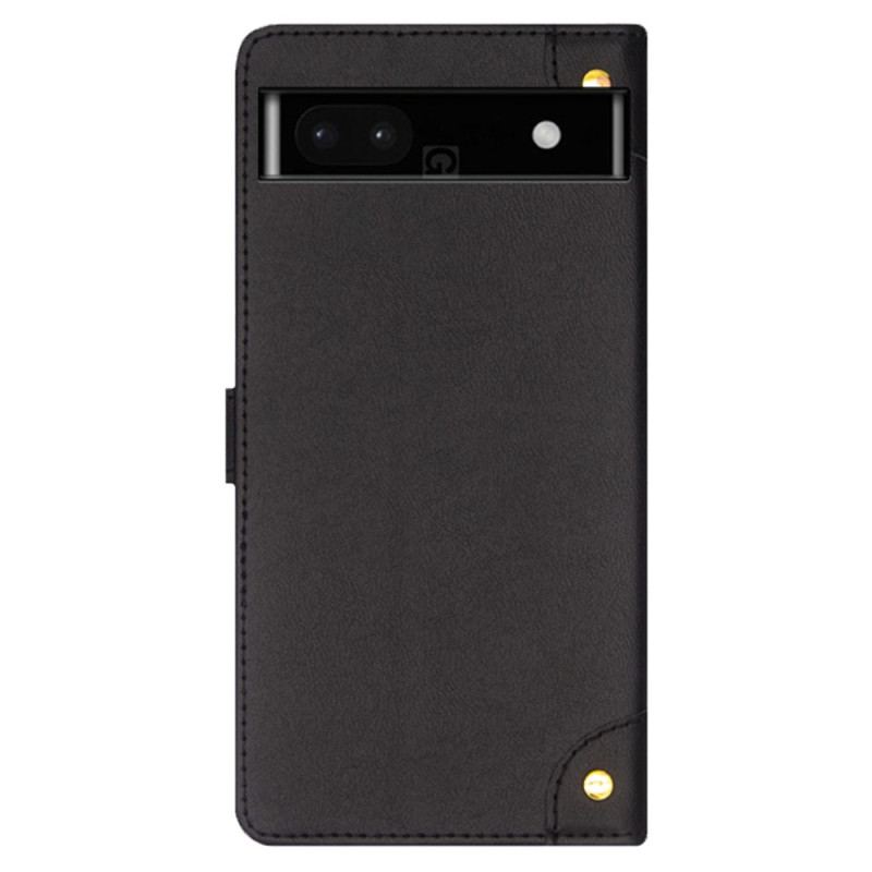 Capa Flip Para Google Pixel 7A Rebites E Cinta Idewei