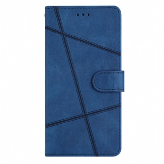 Capa Folio Para Google Pixel 7A De Cordão Linhas Geométricas Listradas