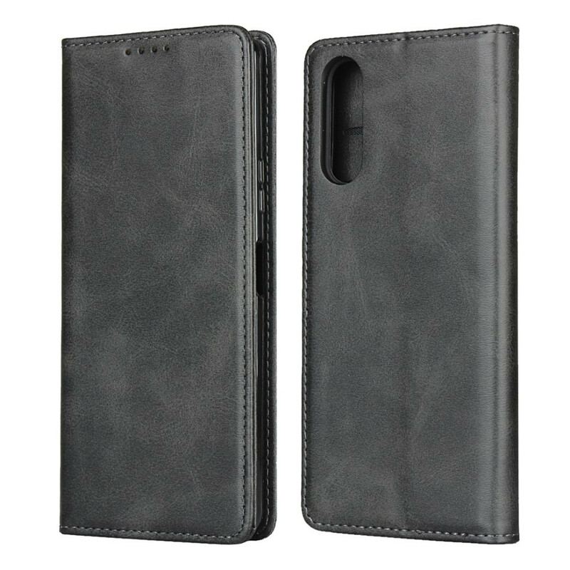 Capa De Celular Para Sony Xperia 10 II Flip Couro Rachado Elegância