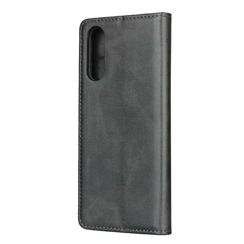 Capa De Celular Para Sony Xperia 10 II Flip Couro Rachado Elegância