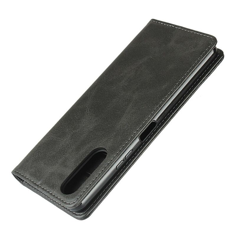 Capa De Celular Para Sony Xperia 10 II Flip Couro Rachado Elegância