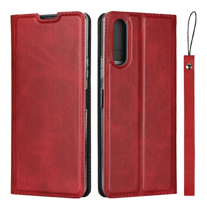 Capa De Celular Para Sony Xperia 10 II Flip Couro Sintético Com Alça