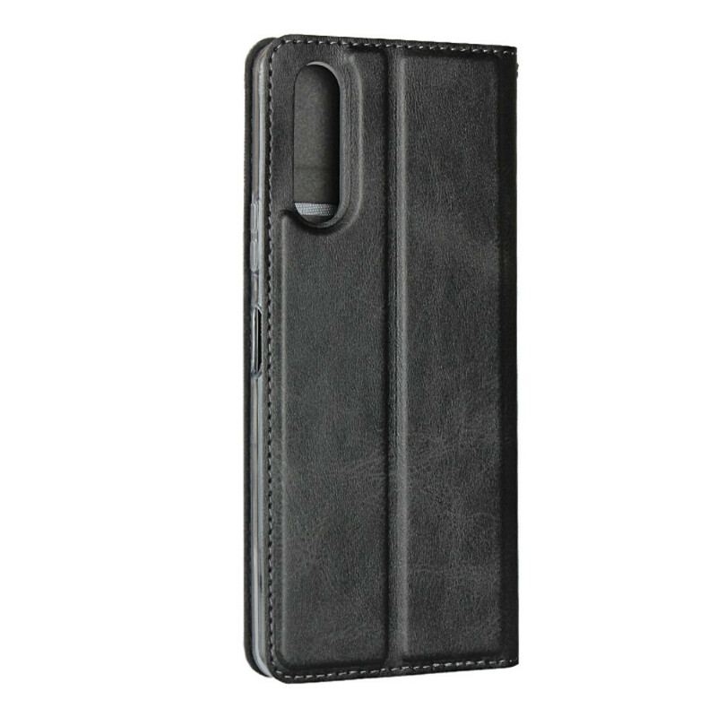 Capa De Celular Para Sony Xperia 10 II Flip Couro Sintético Com Alça