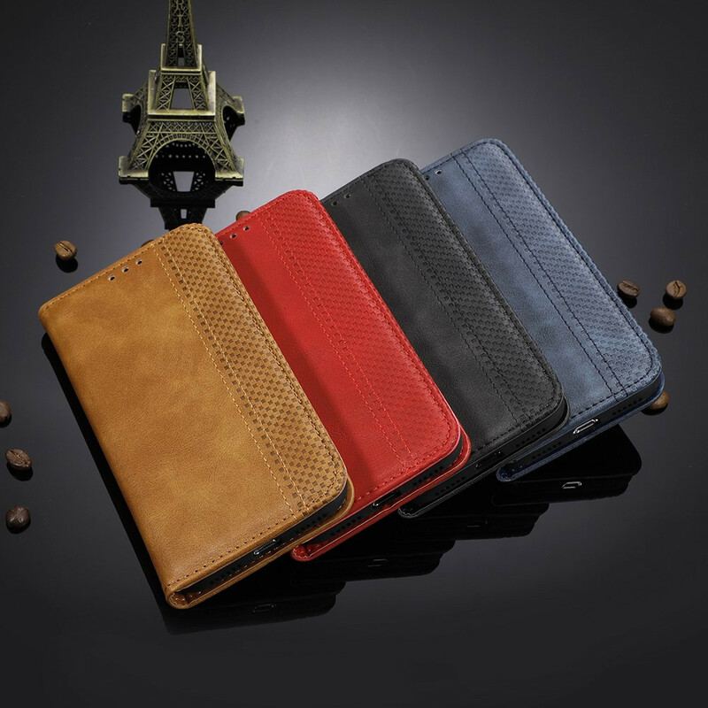 Capa De Celular Para Sony Xperia 10 II Flip Efeito Couro Vintage Estilizado