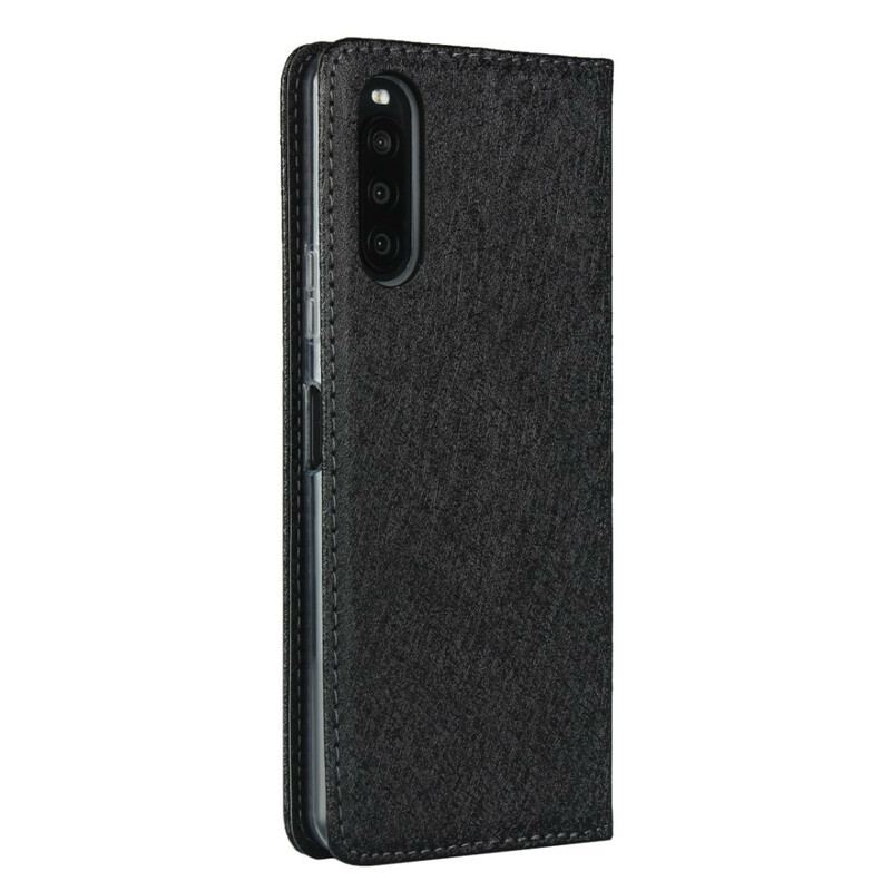 Capa De Celular Para Sony Xperia 10 II Flip Estilo De Couro Macio Com Alça