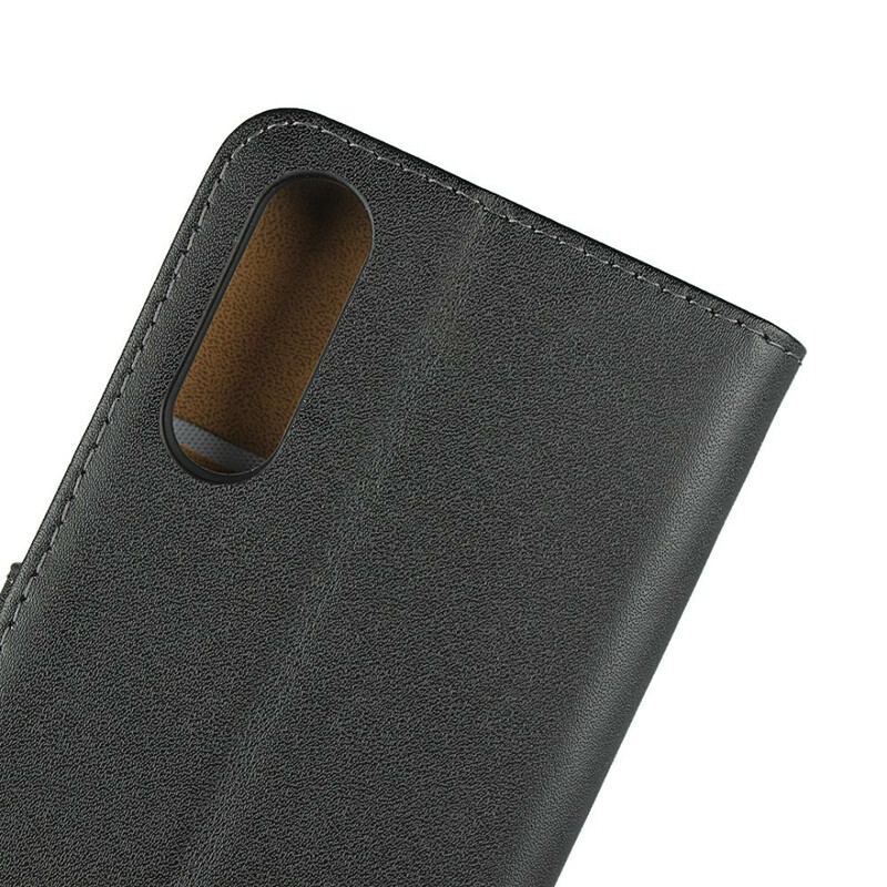 Capa De Couro Para Sony Xperia 10 II Convite De Couro Genuíno