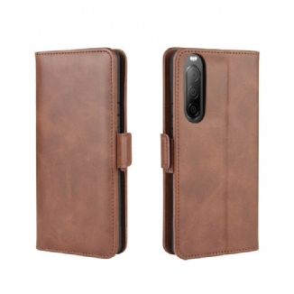 Capa Em Pele Para Sony Xperia 10 II Flip Aba Dupla