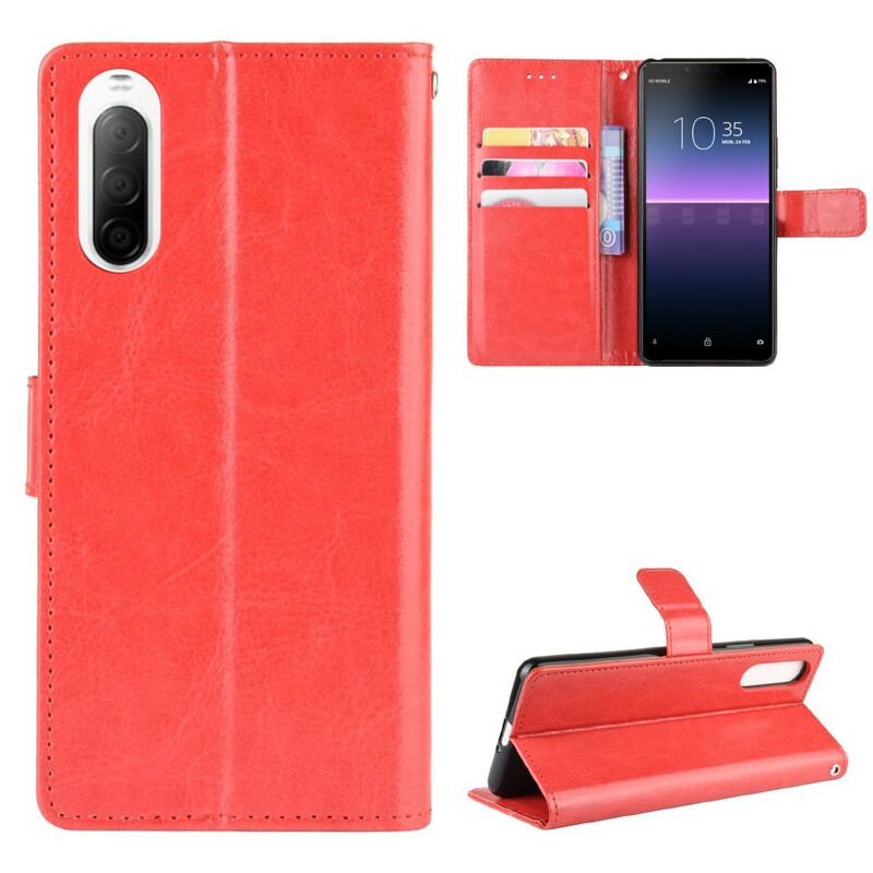 Capa Flip Para Sony Xperia 10 II Couro Falso Chamativo