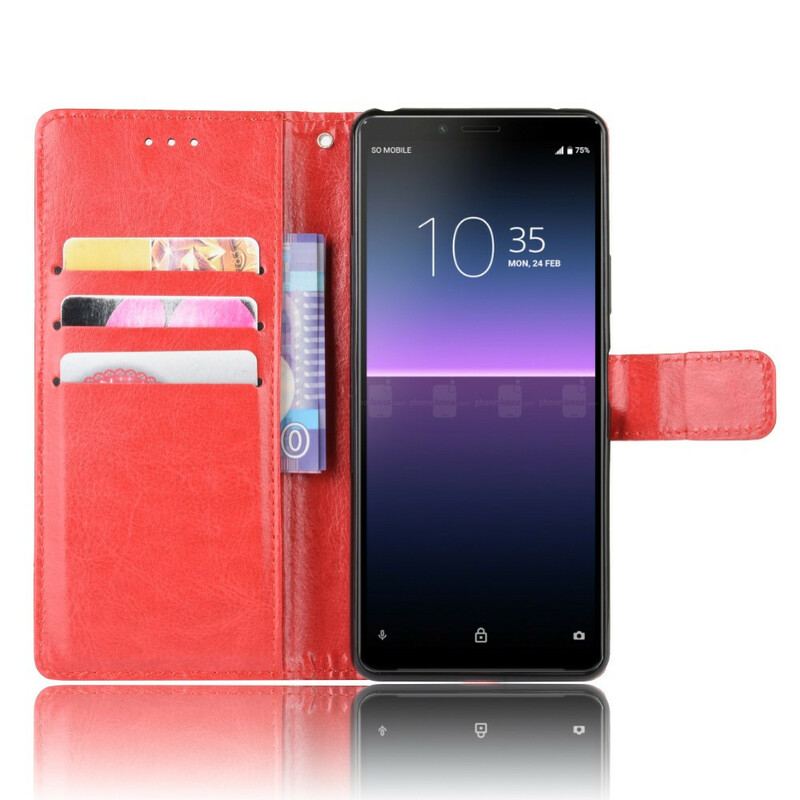 Capa Flip Para Sony Xperia 10 II Couro Falso Chamativo