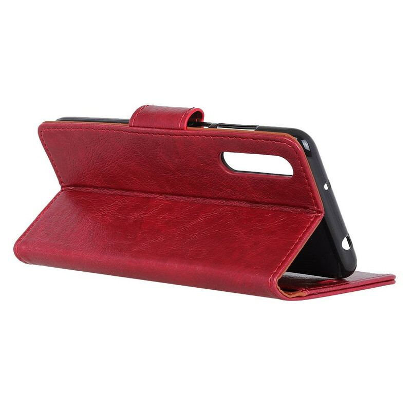 Capa Flip Para Sony Xperia 10 II Couro Napa Rachado